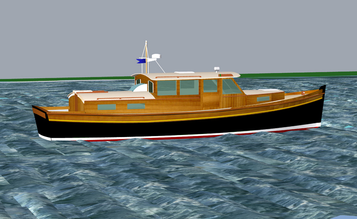 Redwing 40 LR Trawler - Power Cruiser - Boat Plans - Boat Designs