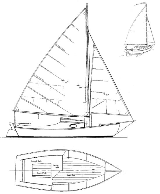 Meadow Bird - Daysailer/Camp Cruiser - Boat Plans - Boat Designs