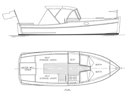 RAGTIME - Power Day/Overnight Cruiser - Boat Plans - Boat Designs