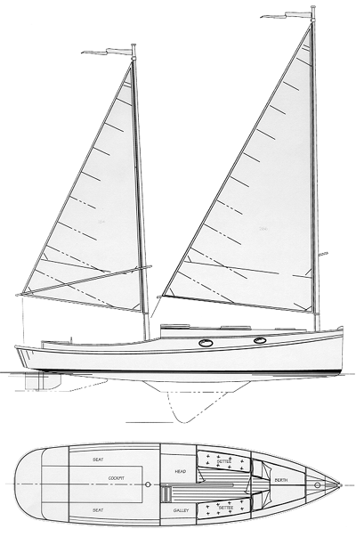 Sharpie 36 - Sailing Cruiser - Boat Plans - Boat Designs